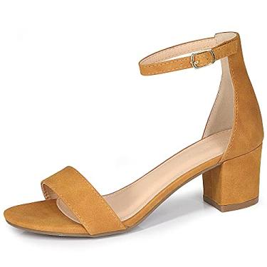 Imagem de Bella Marie Women's Jean-08 Tan Suede Strappy Open Toe Block Heel Sandal (7.5, Tan Imsu)