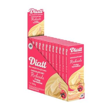 Imagem de Diatt Tablete Recheado Branco c/Frutas Vermelhas 300g (12un x 25g)