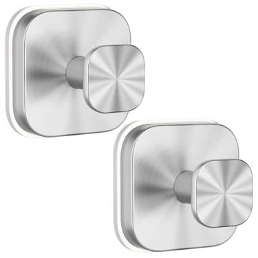 Imagem de Ganchos de ventosa para chuveiro, ganchos de chuveiro resistentes para parede de banheiro, janelas de vidro, portas lisas para pendurar toalhas, roupões, casaco, gancho reutilizável com ventosa para