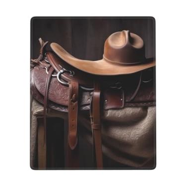 Imagem de Selim de cavalo com chapéu de caubói tapete de rato selvagem com base de borracha antiderrapante, tapete de rato para jogos à prova d'água, tapete de rato personalizado, tapete de rato quadrado para