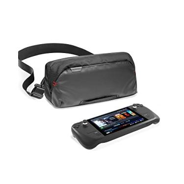 Imagem de tomtoc Bolsa para Steam Deck/OLED/Switch 2/ROG Ally X, Compacta e Protetora, com Alça e Bolsos para Console, Dock e Carregador – Ideal para Viagens e Uso Diário