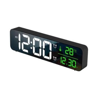Imagem de Despertador Digital LED Com Exibição De Data E Temperatura Snooze USB 
