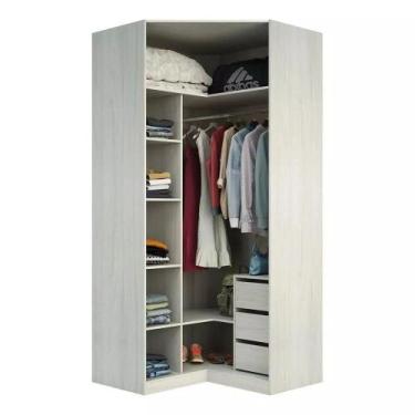Imagem de Closet Modulado Canto (Altura: 236cm) 3 Gavetas Sem Porta Prestige Luc