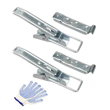 Imagem de 2 travas de portão de elevação de reboque utilitário para trailer, alça universal de ferrolho resistente de alta resistência para trincos de porta, com luvas