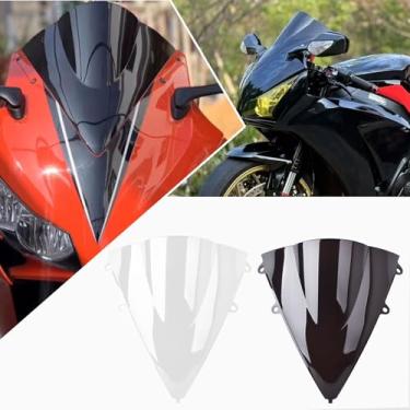 Imagem de Midimttop Para-brisas de motocicleta CBR1000RR Carenagem frontal Parabrezza Air Spoiler defletor de vento adequado para HO&N&DA CBR 1000RR CBR 1000 RR Acessórios 2012-2016 (fumaça preta)