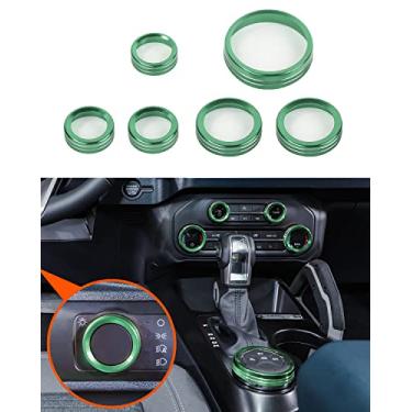 Imagem de Savadicar CKT01 Conjuntos de acabamento de botão de controle de alumínio, farol / 4 WD/HVAC - biséis de anel de botão de controle climático, ar-condicionado/capa de interruptor de rádio para Ford