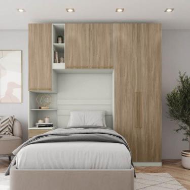 Imagem de Guarda-roupa Modulado 224cm Solteiro 5 Portas 6 Gavetas Seletto Henn -