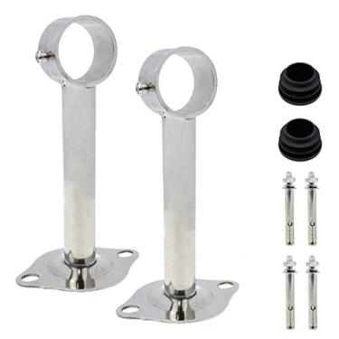 Imagem de Rannb Suporte de teto para varão de suporte de tubo para guarda-roupa, compatível com haste de 32 a 33 mm, 150 mm, comprimento - 2 peças