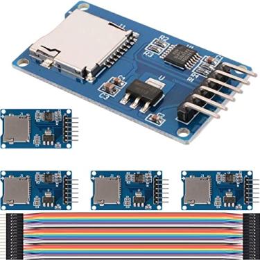 Imagem de DAOKAI 5 peças módulo de cartão micro SD leitor adaptador de cartão TF com conversão de nível de chip módulo de interface SPI 3,3V 5V para Arduino, com cabo Dupont