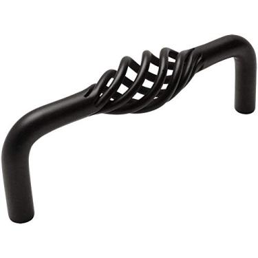 Imagem de Pacote com 10 – Puxador de alça de armário Cosmas 9992-96FB preto liso – furos de 96 mm