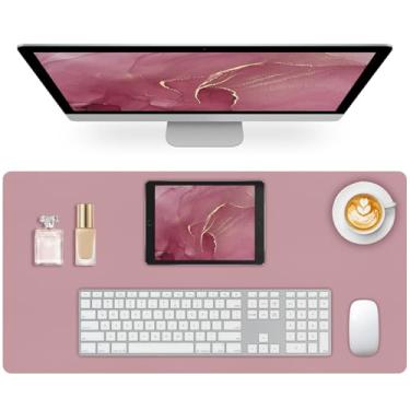 Imagem de Meetcolor Tapete de mesa antiderrapante, tapete de mesa de couro para desktop, mouse pad grande, tapete de mouse de computador à prova d'água, protetor de mesa para escritório/casa (roxo, 90 x 43 cm)