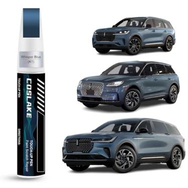 Imagem de COSLAKE Tinta de retoque de carro (azul sussurro (K1)) para LINCOLN, kit de reparo de arranhões de tinta de carro, solução rápida e fácil de reparar, caneta removedor de arranhões 2 em 1 com 2