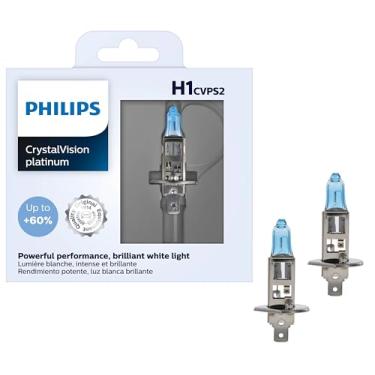 Imagem de Philips H1 CrystalVision Platinum Lâmpada de farol atualizada, pacote com 2