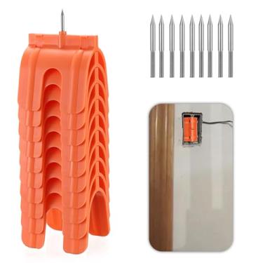 Imagem de Sumnacon 10 pacotes de marcadores de saída para instalação de drywall, ferramenta de marcação de drywall para tomadas elétricas, proteção de fio elétrico de plástico ABS, laranja (10, laranja)