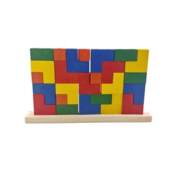 Imagem de Brinquedo Tetris Vertical Blocos de Encaixe Formas Pedagógico Educativ