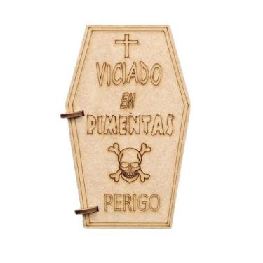 Imagem de Porta Pimenta Embalagem Caixão Em Mdf - VICIADO EM PIMENTAS