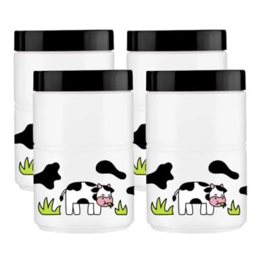 Imagem de Kit 4 Potes Porta Mantimentos 1100ml Multiuso Clássico Organizador Alimentos Decorado Vaquinha