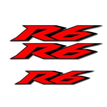 Imagem de Adesivo Decalque R6 Carenagem Refletivo Motocicleta Liso Liso Adesivo Decalque Compatível com Y-amaha YZF R6 Adesivos Decalques 13,5 cm x 2,3 cm / R6 Decalque Frontal Superior Nariz Carenagem 10,4 cm