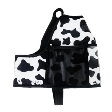 Imagem de Gallon Gear Capa de hidratação fitness de 1 galão | Suporte de garrafa de água portátil e refrigerante com isolamento de neoprene | Estojo com bolsos de armazenamento (vaca preta/branca)