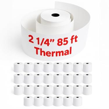 Imagem de Pokanic Rolos térmicos de papel de recibo [5,8 cm x 213,5 cm] x [30 rolos] Compatível com Clover Mini Mobile Square POS System Calculadoras de máquina de cartão de crédito Impressoras Star (5,7 cm x