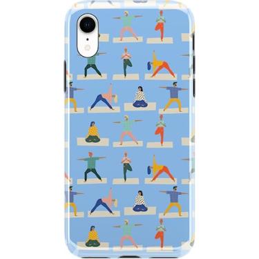 Imagem de Casely Capa para iPhone XR | Go with The Flow Capa de ioga azul claro