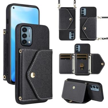 Imagem de Dibosom Capa carteira minimalista para OnePlus Nord N200 5G com alça de ombro, carteira fina e fina, suporte para cartão de crédito, capa de telefone para One Plus N 200 G5 1 Plus 200N 1plus One+ 1+