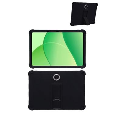 Imagem de Capa para tablet Oppo Pad SE de 11 polegadas, de silicone macio, compatível com crianças, com suporte ajustável para tablet Oppo de 11 polegadas, à prova de quedas (preto)