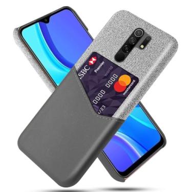 Imagem de Capa para Xiaomi Redmi 9,Tela e tampa de couro PU,Antideslizante,360°cobertura completa à prova de choque com 1 slot de cartão atrás,Prevenção de queda-Gray