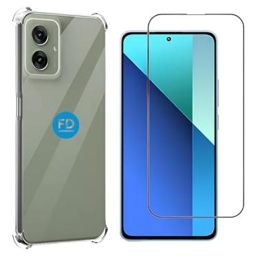 Imagem de Kit Capa Capinha Anti-Impacto Premium Transparente + Película de Cerâmica 9D para Motorola Moto G55.