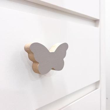 Imagem de 6 Puxadores Borboleta Infantil Gaveta Armário Móveis Quarto - Souvenir