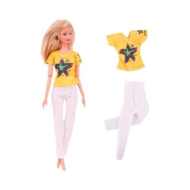 Imagem de Conjunto De Roupas De Boneca Barbie De 11,8 Polegadas, Camiseta, Jaque