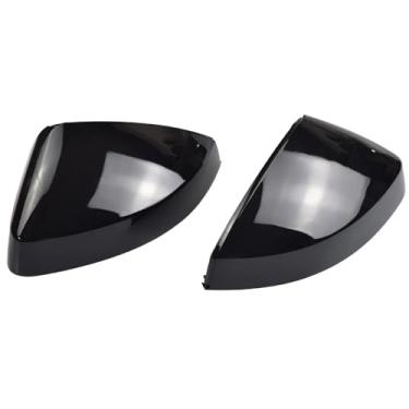 Imagem de Yoegerery Capas de espelho retrovisor de carro capa capa de espelho lateral de porta compatível com Audi A3 S3 8V RS3 (preto brilhante)