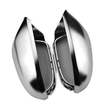 Imagem de Capa de espelho retrovisor cromado fosco compatível com C7 A6 2012-2018 S6 RS6 2013-2018 Capas de espelho retrovisor cromado completo para portas laterais