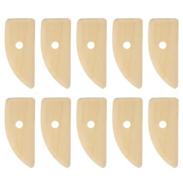 Imagem de HARFINGTON 10 peças de costelas de cerâmica 12 cm x 5,2 cm ferramentas de escultura de cerâmica de argila de madeira para acabamento, modelagem e suavização, remoção de marcas de dedo