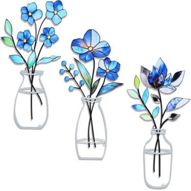 Imagem de ZogCowy 3 peças de arte de parede de flores de metal, decoração de parede para banheiro, sala de estar, quarto, cozinha, sala de jantar, decoração rústica de casa de fazenda - presentes de inauguração