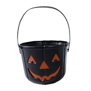 Imagem de Esquirla Balde de doces para festa de Halloween, balde de doces ou travessuras, suprimentos leves para festas, de abóbora Jack O'Lantern, decoração de, Preto