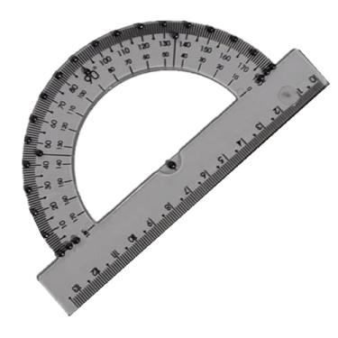 Imagem de Transferidor Braille Tátil Adaptado Baixa Visão 180 Graus