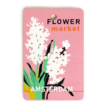 Imagem de Society6 Tábua de corte de bambu - Decoração de cozinha por Annick - Tábuas de corte exclusivas para cozinha, 40,6 cm x 26,7 cm x 1,3 cm, Flower Market Amsterdam I
