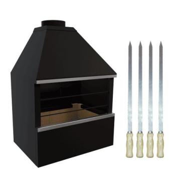 Imagem de Churrasqueira De Parede E80 - P/12 Espetos com Espetos Simples - Brasi