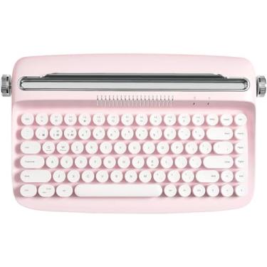 Imagem de Teclado tipo máquina de escrever sem fio B303 com Bluetooth, estética retrô e suporte integrado para vários dispositivos