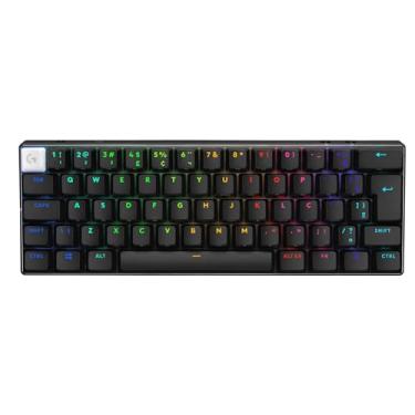 Imagem de Teclado Mecânico Gamer Sem Fio Logitech G PRO X 60 LIGHTSPEED com Design Ultra Compacto TKL 60%, Switch Óptico GX Tactile, RGB LIGHTSYNC, Conexão Bluetooth ou USB, Compatível com Windows - Preto