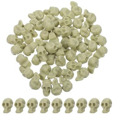 Imagem de Totority Mini cabeças de caveira de plástico de Halloween - 50 peças de decoração realista e adereços de brincadeira para festa, casa, artesanato e exibições - ornamentos de estatuetas de caveira em