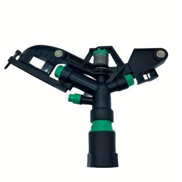 Imagem de Aspersor de impacto de plástico de 2,5 cm, 3 saídas de pulverização ajustáveis de 0 a 360 graus, cabeça de irrigação de água de rotação para irrigação de jardim