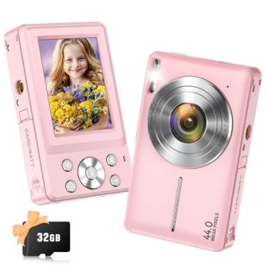 Imagem de Jukanur Câmera Digital, Câmera Digital Fhd 1080P Atualizada Para Crianças Com Zoom De 16X, Lanterna, Cartão De 32 Gb, Câmera Compacta De 44 Mp, Câmera Pequena E Compacta Para Selfies Para Meninas, M