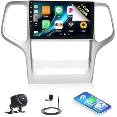 Imagem de [6+128G] Estéreo automotivo Android 15 de 8 núcleos para Jeep Grand Cherokee WK 2008-2013 com carro sem fio e Android Auto, rádio de carro de 22 polegadas com conexão espelhada, Bluetooth, FM/RDS WiFi