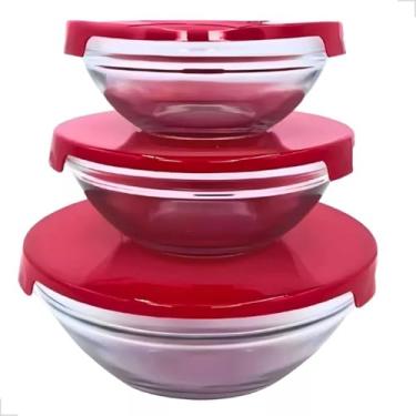 Imagem de Jogo Potes De Vidro Hermético 3 Peças 200ml 350ml 450ml