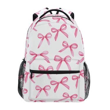 Imagem de Mochila ALAZA Pink Bows para crianças e adolescentes, bolsa de livros 40cm