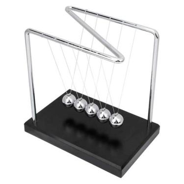 Imagem de Pêndulo de Newton Formato Z com Base de Madeira e Esferas Metálicas 14