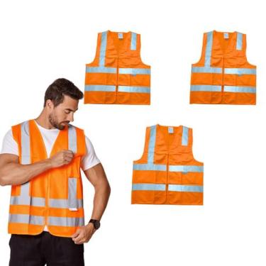 Imagem de Kit 3 Colete Blusão de Poliéster Liso com 1 Bolso Uniforme Trabalho Co