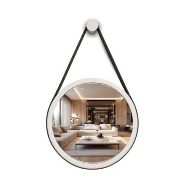 Imagem de ESPELHO ADNET REDONDO PREMIUM 40CM BRANCO C/ALÇA PRETA